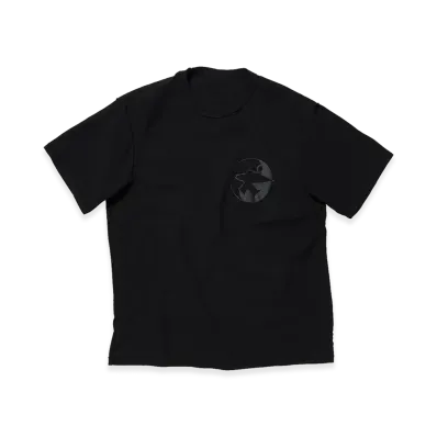OUR LEGACY Work Shop x Stussy OL Badge Pig. Dyed Tee "Overdyed Black"