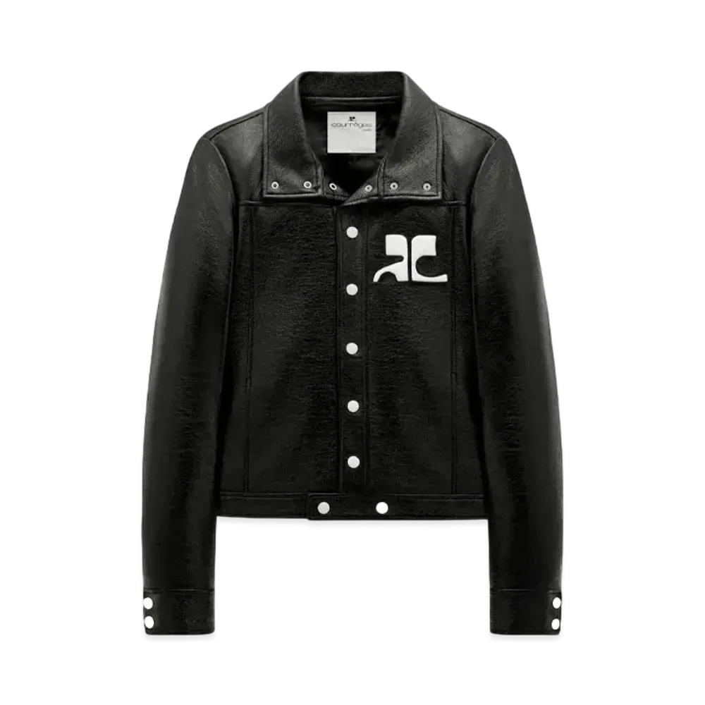 Courreges Men's Reedition Vinyl Jacket "Black"