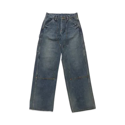 SUGARHILL Faded Painter Double Knee Denim Trousers "Faded Indigo" 2411300405