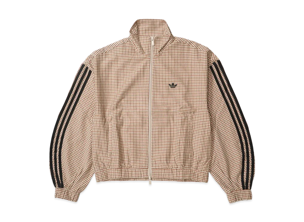 adidas Women's Plaid Track Top "Crystal Linen"