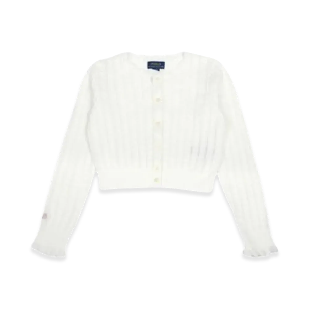 Polo Ralph Lauren Kids Pointellmncb Sweater Cardigan "White"