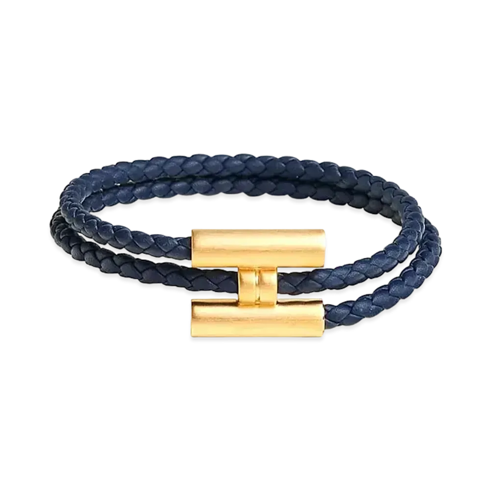 Hermes Tournis Tresse Bracelet "Navy"