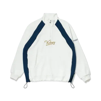 KEBOZ x FIGHTERS Logo Sweat Half Zip "White"