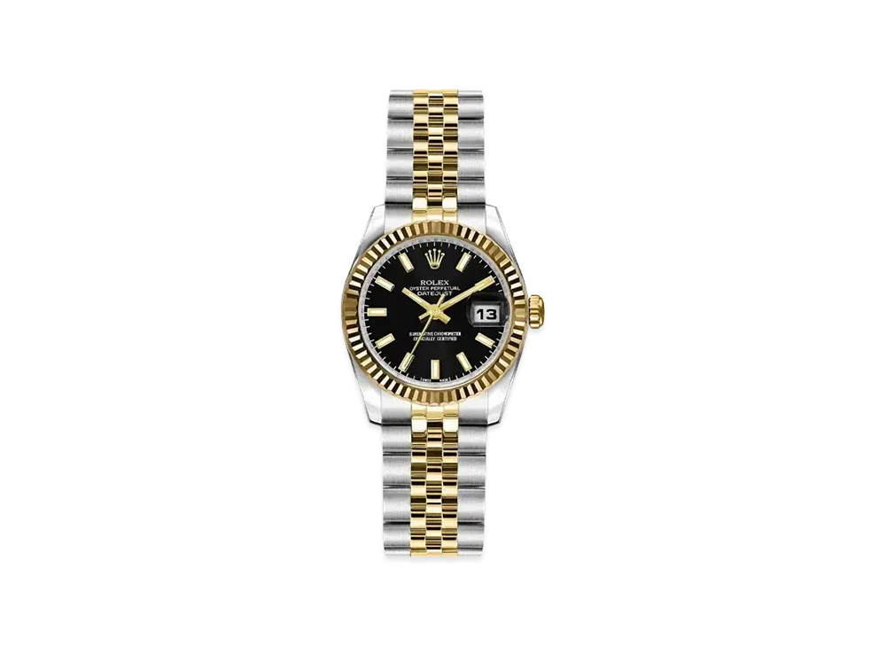 ROLEX Lady-Datejust "Black/Stainless Steel/Yellow Gold"