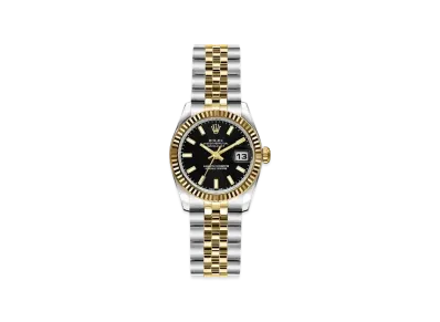 ROLEX Lady-Datejust "Black/Stainless Steel/Yellow Gold"