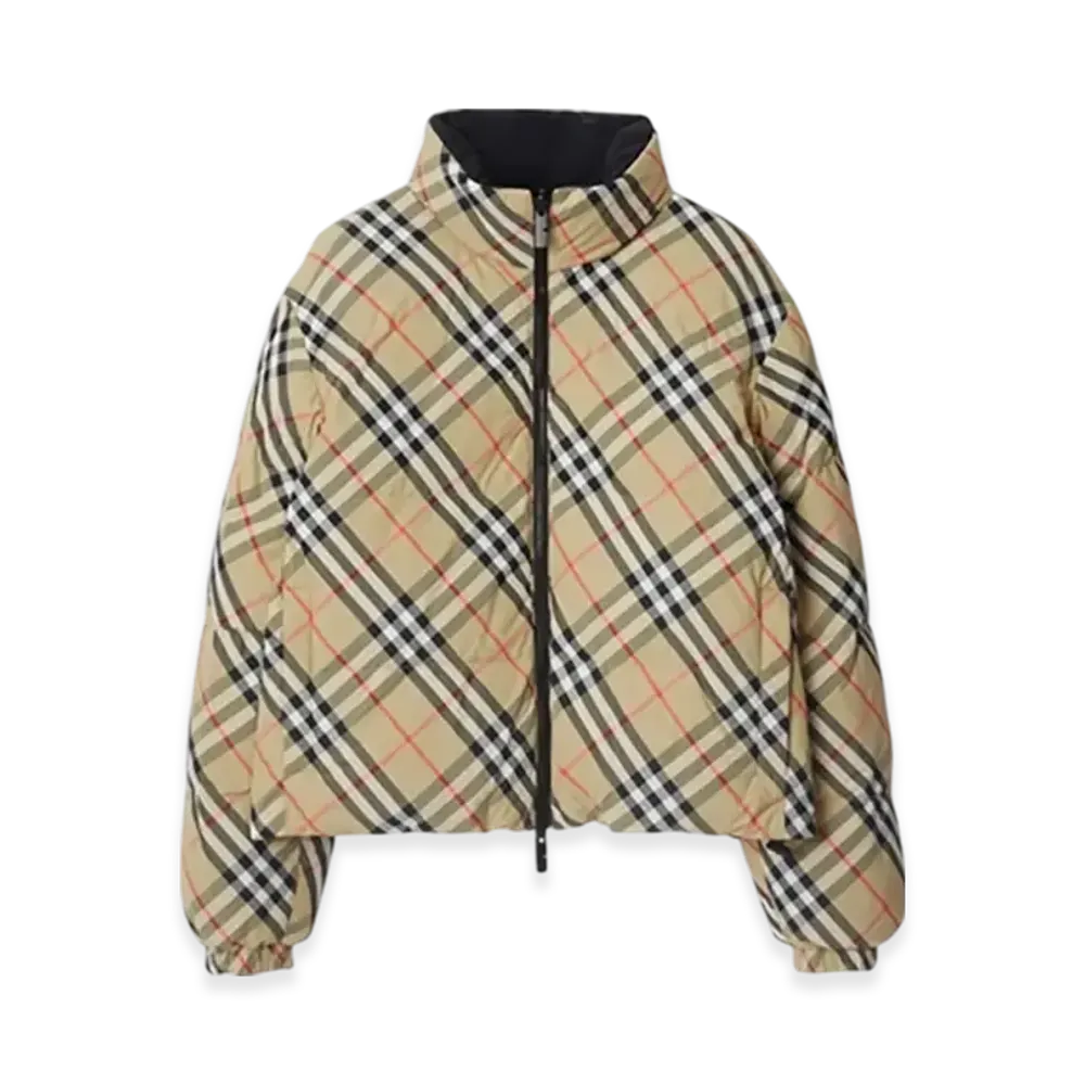 Burberry Reversible Check Nylon Down Jacket "Sand"