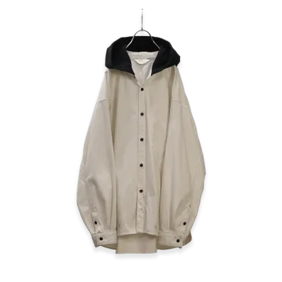 ANCELLM Denim Hoodie Shirt "White"