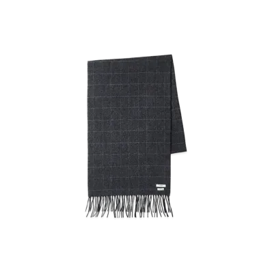 everyone x A.PRESSE Cashmere Scarf "Charcoal Window-Pane"