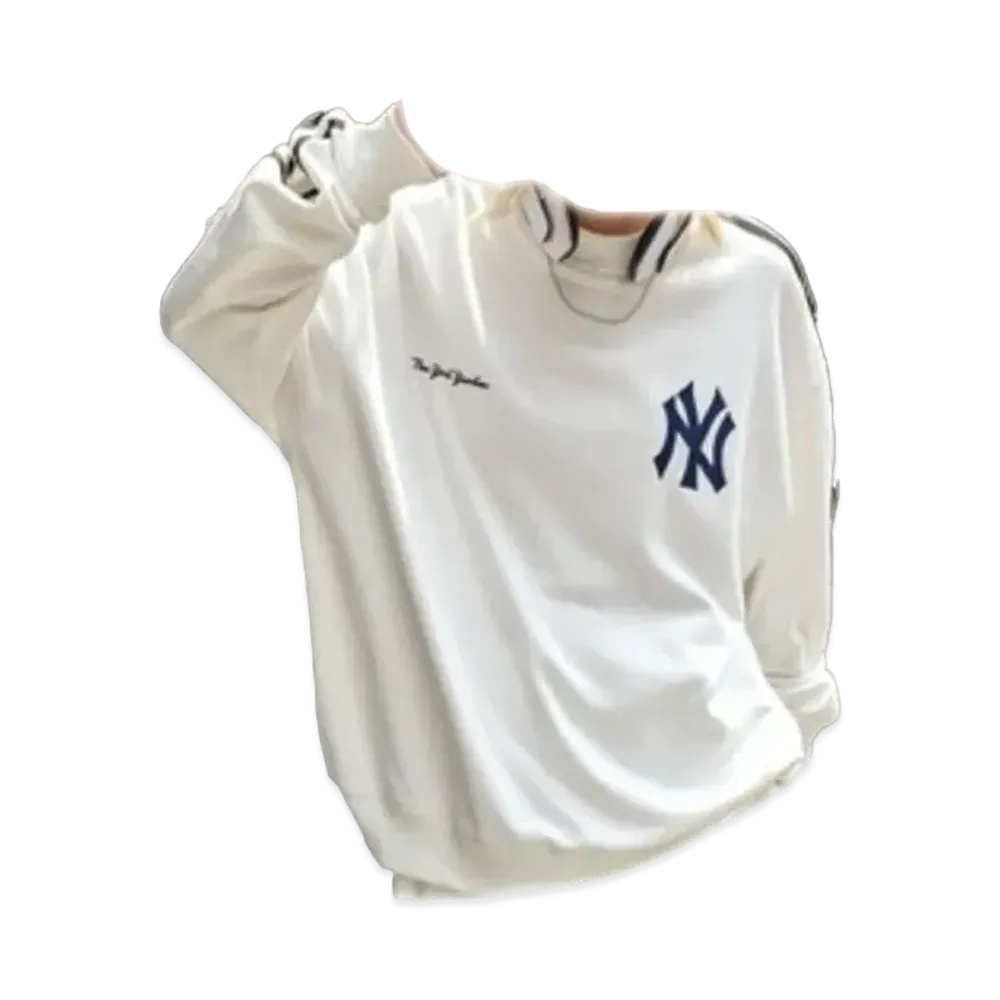 MLB Exclusive Set Up Patch Embroidery Side Line Big Silhouette Pullover Sweatshirt only "Off White"