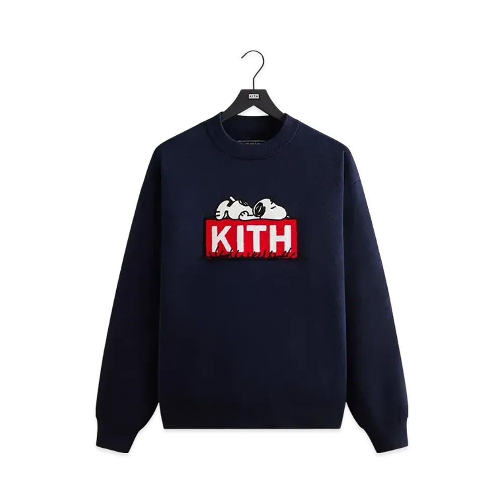 Kith x Peanuts Doghouse Classic Logo Crewneck Sweater "Nocturnal"