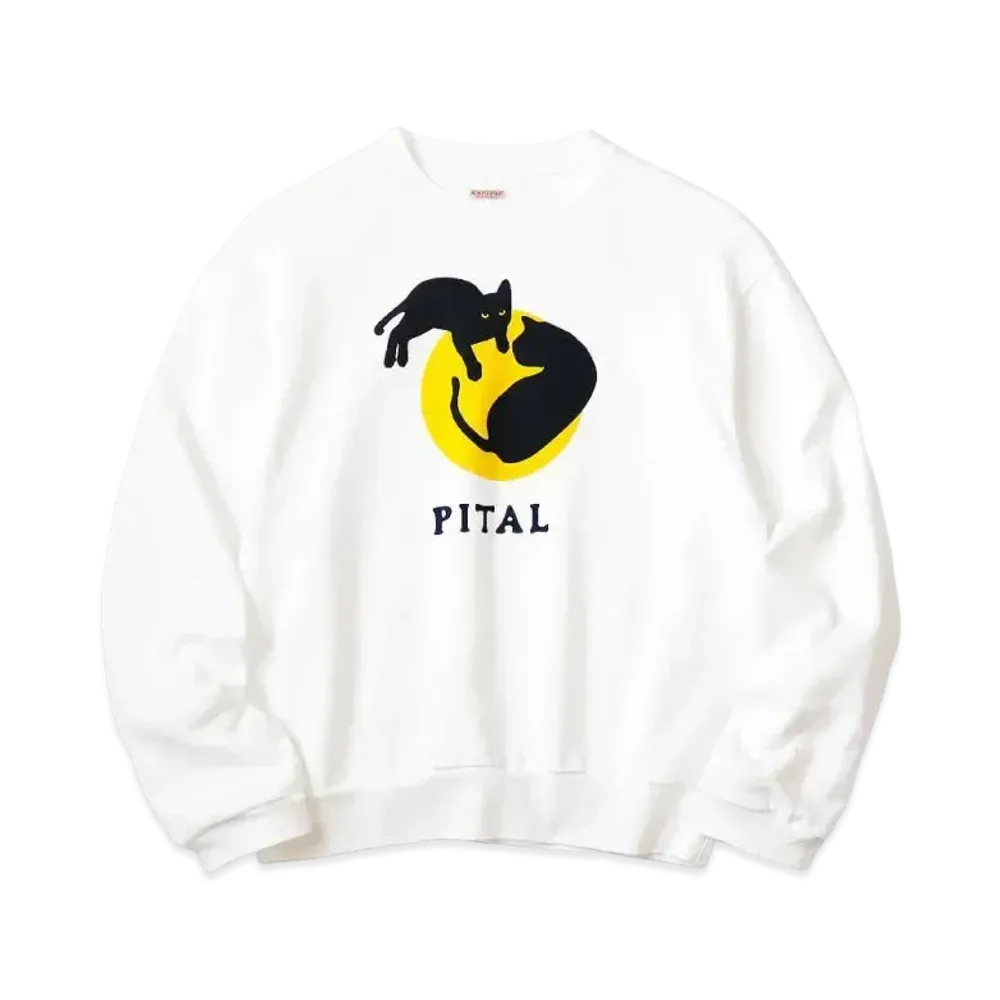 KAPITAL ECO Fleece Crew Sweat "White"
