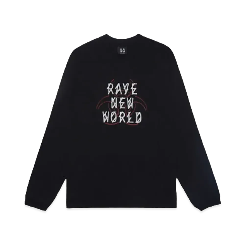 44 LABEL GROUP FALLOUT LONG S TEE JERSEY 16/1 "BLACK + RAVE SKULL HAZARD"