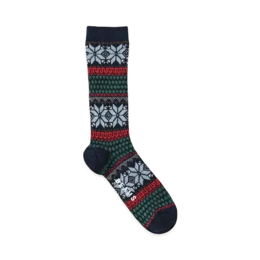 BEAMS Snow Jacquard Socks "Navy"