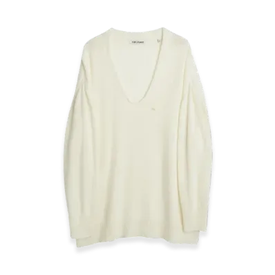 OUR LEGACY Women's Big V-Neck Knit Acrylic "Funky White"