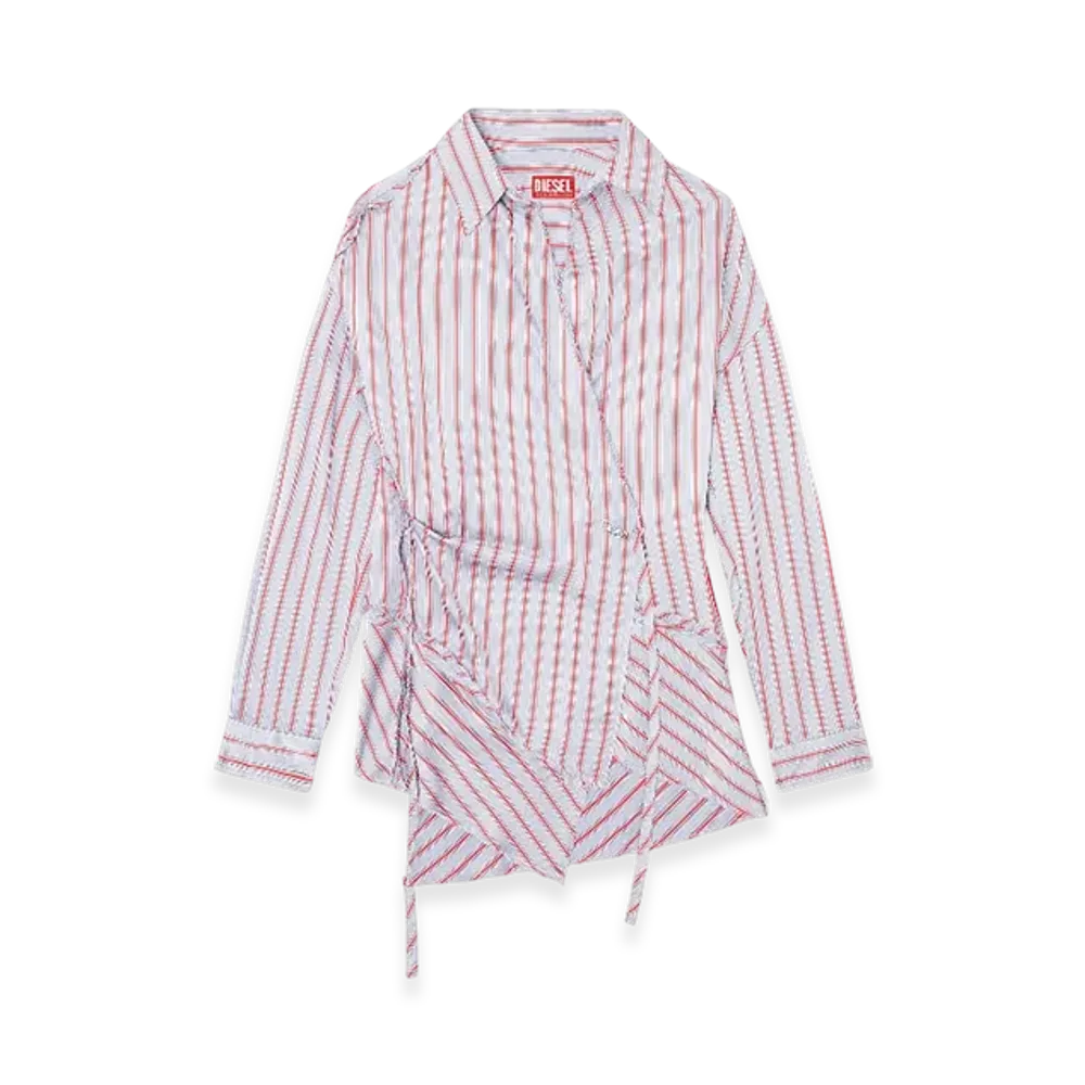 Diesel C-Razy Asymmetrical Wrap Shirt "Violet Pink"