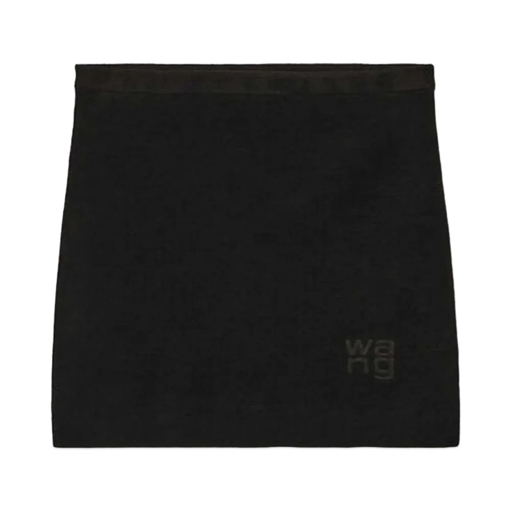 Alexander Wang Emboss Logo Chenille Mini Skirt "Black"