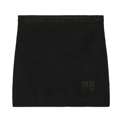 Alexander Wang Emboss Logo Chenille Mini Skirt "Black"