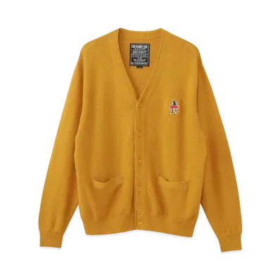 HYSTERIC GLAMOUR Vixen Girl Patch Cardigan "Yellow"