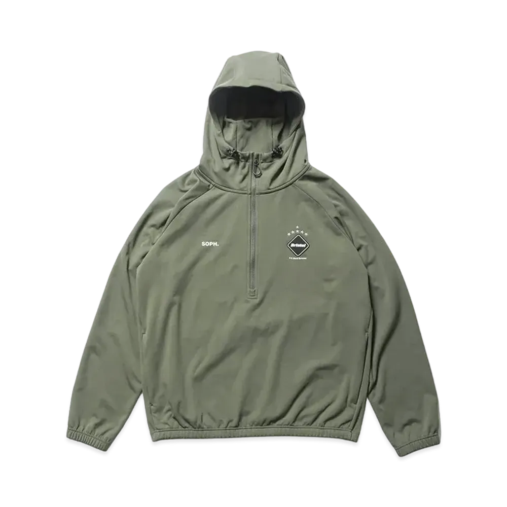 F.C.REAL BRISTOL PDK Half Zip Hooded Top "Khaki"