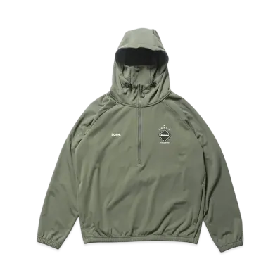 F.C.REAL BRISTOL PDK Half Zip Hooded Top "Khaki"
