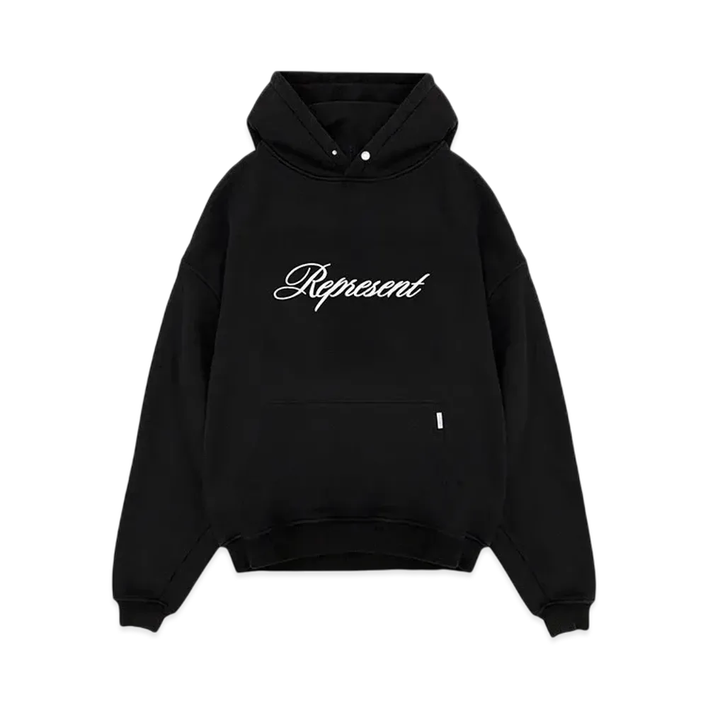 REPRESENT Script Logo Hoodie "Black"