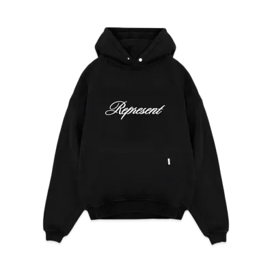 REPRESENT Script Logo Hoodie "Black"