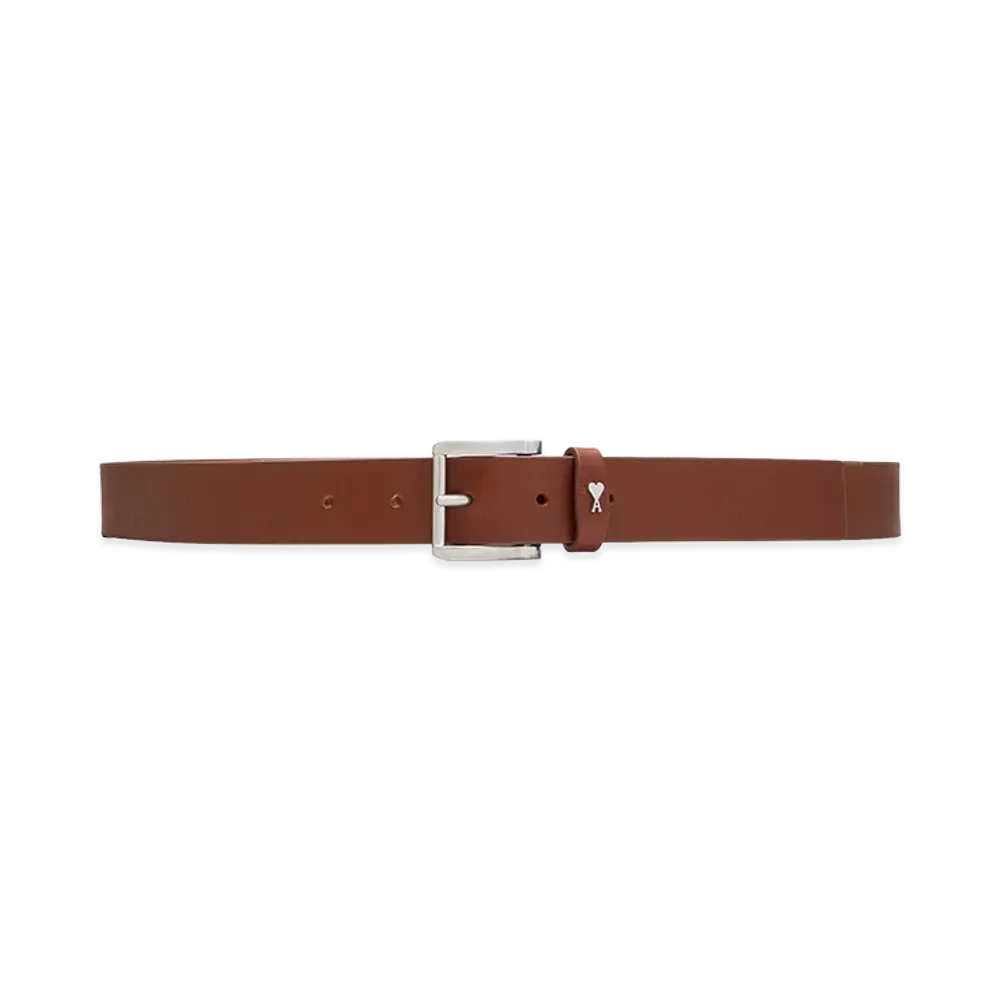AMI PARIS Cowhide Leather Paris Paris Belt "Orange"