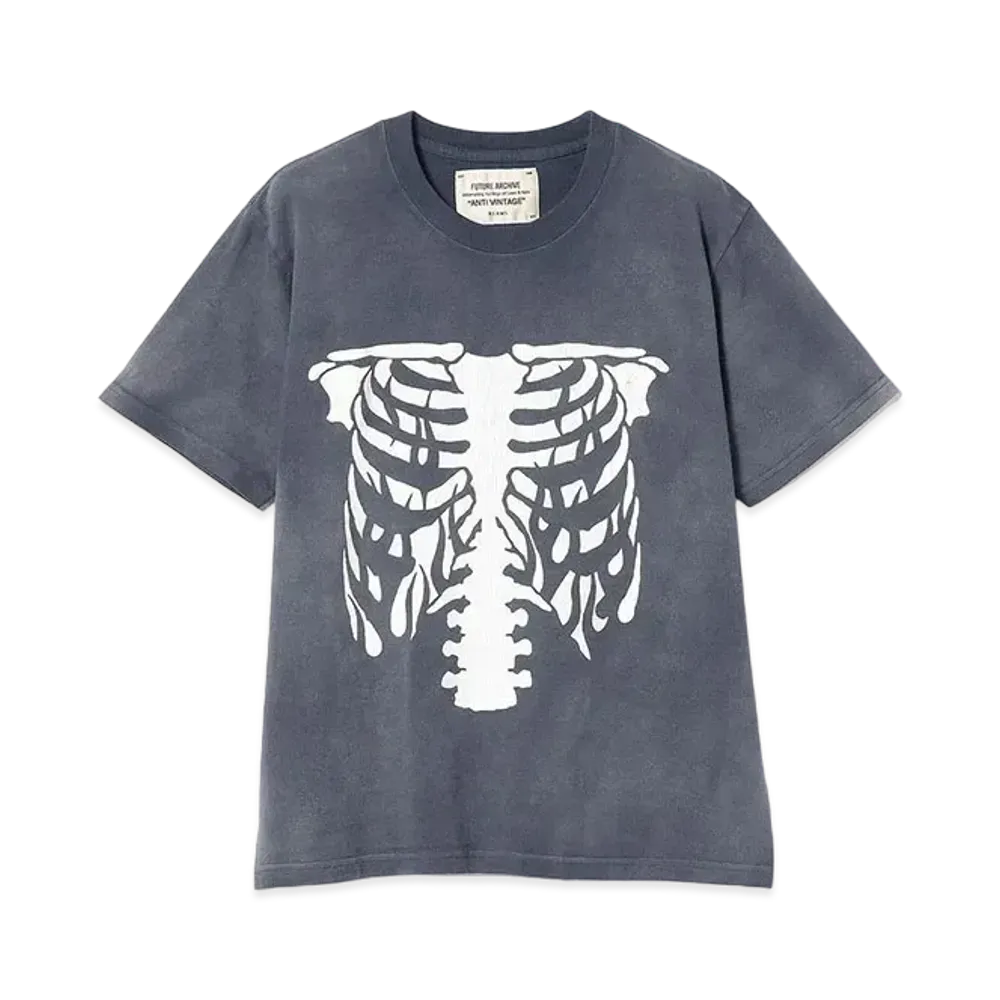BEAMS x FUTURE ARCHIVE Bone Print Tee "Navy"