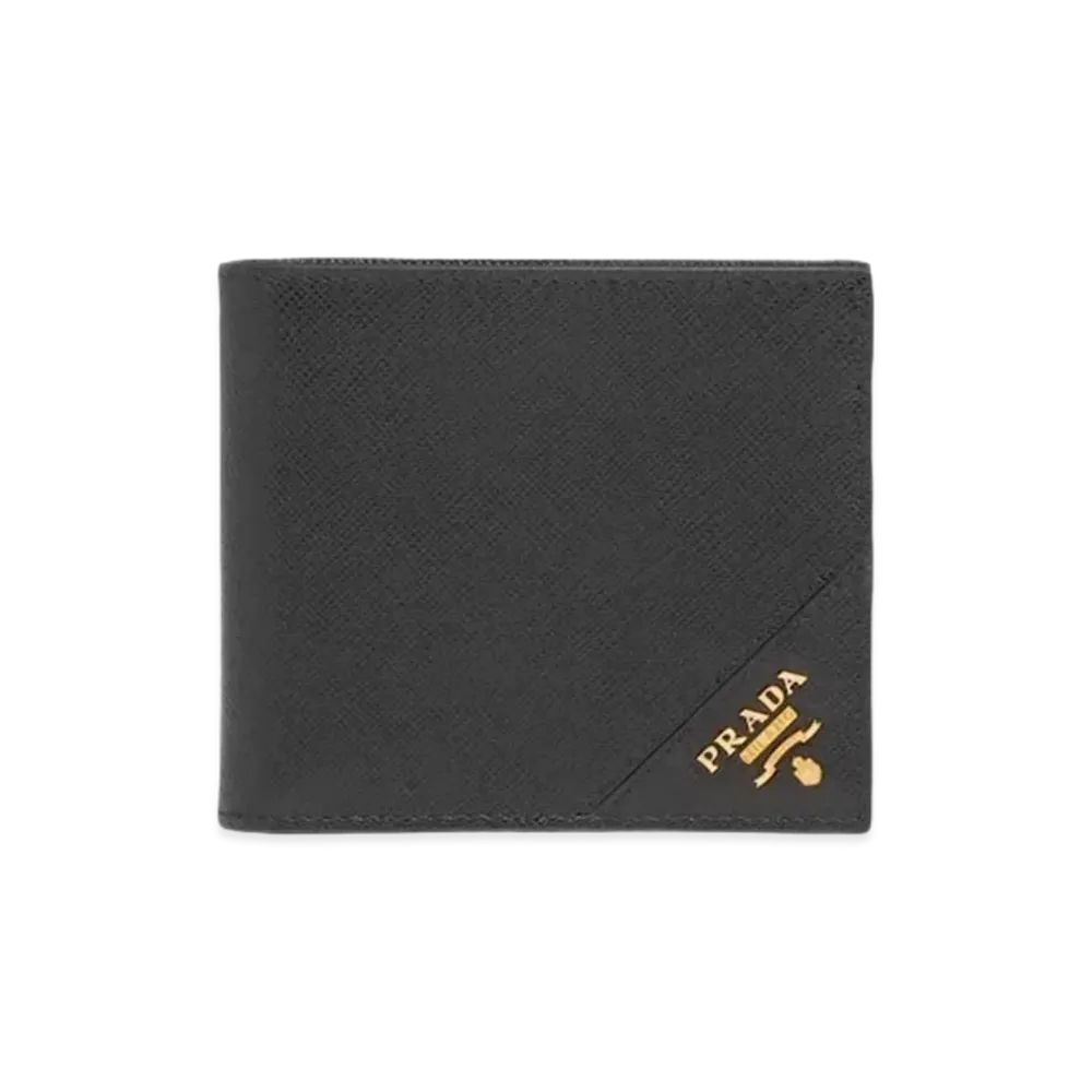 PRADA Saffiano Leather Wallet "Black"