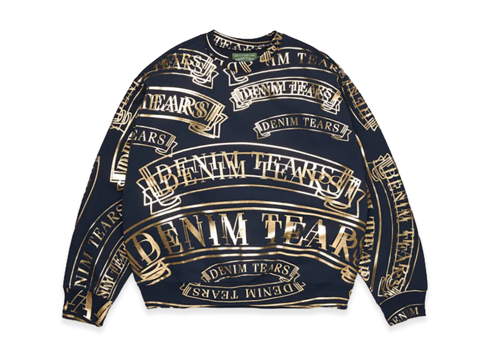 DENIM TEARS DT Banner Crewneck "Navy"