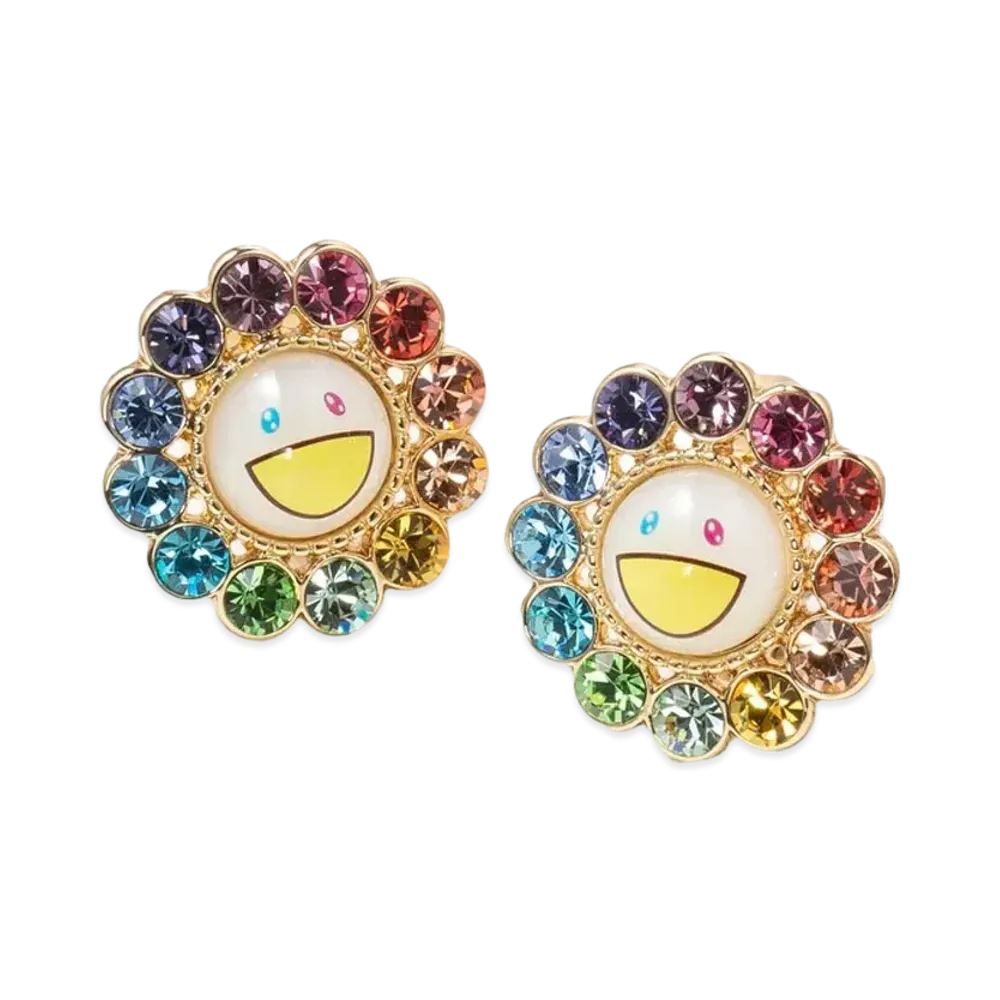 Takashi Murakami x Liquem Flower Earrings "Rainbow"
