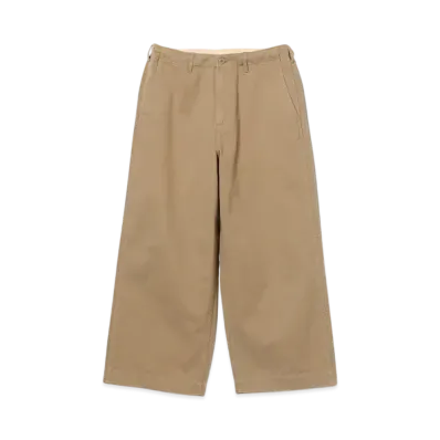BEAMS 1940s Detail Wide Chino Pants "Beige"