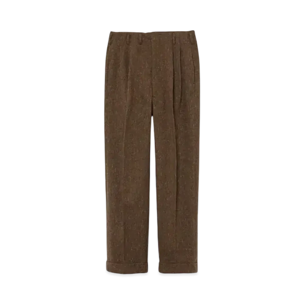FUMIKA UCHIDA Splashed Pattern Wide Tapered Pants "Brown"
