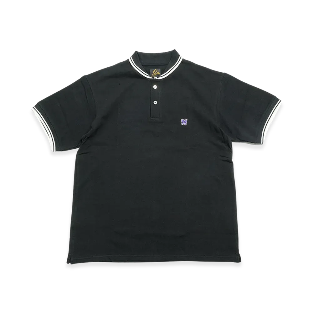NEEDLES Logo Embroidered Cotton Polo Shirt "Black"