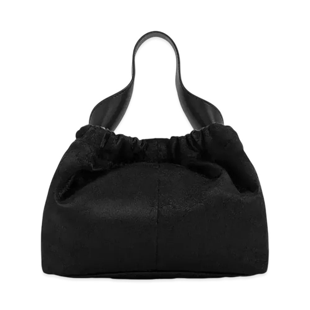CHARLES & KEITH Allie Satin Floral Ruched Bag "Noir"