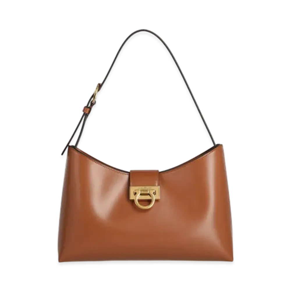 Salvatore Ferragamo Trifolio Shoulder Bag "Brown"