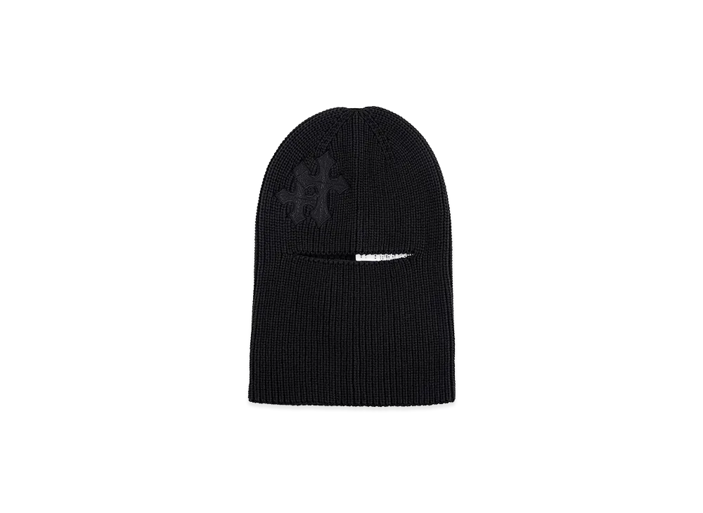 SUPPLIER Cross Leather Patch Balaclava Beanie "Black"