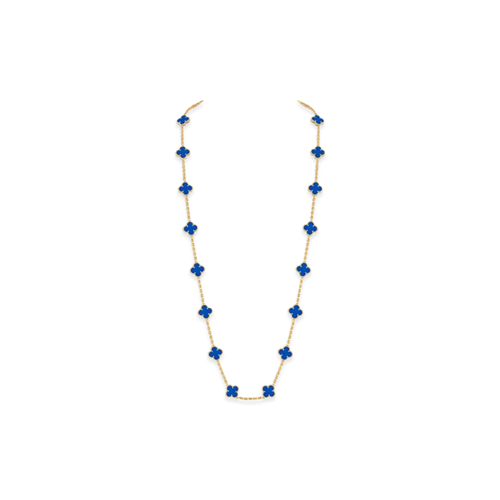 Van Cleef & Arpels Vintage Alhambra long necklace 20 motifs "18K Yellow gold/Agate"