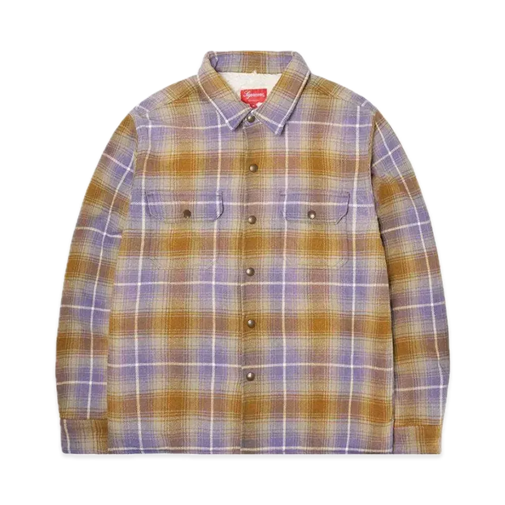 Supreme Shearling Lined Flannel Shirt "Olive"