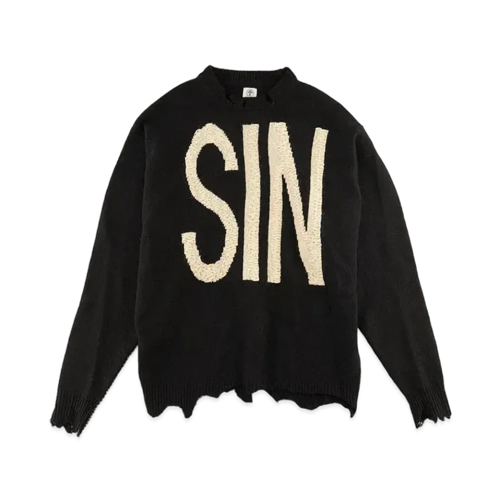 SAINT Mxxxxxx WOOL SWTER SIN "Black"