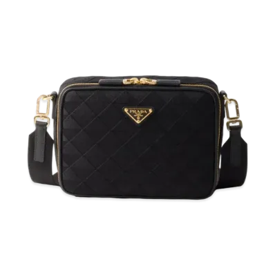 PRADA Brique Embroidered Fabric Bag "Black"