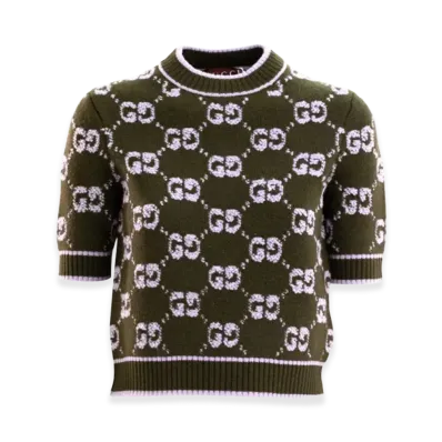 GUCCI Women's Embroidered Wool Sweater "Printed"