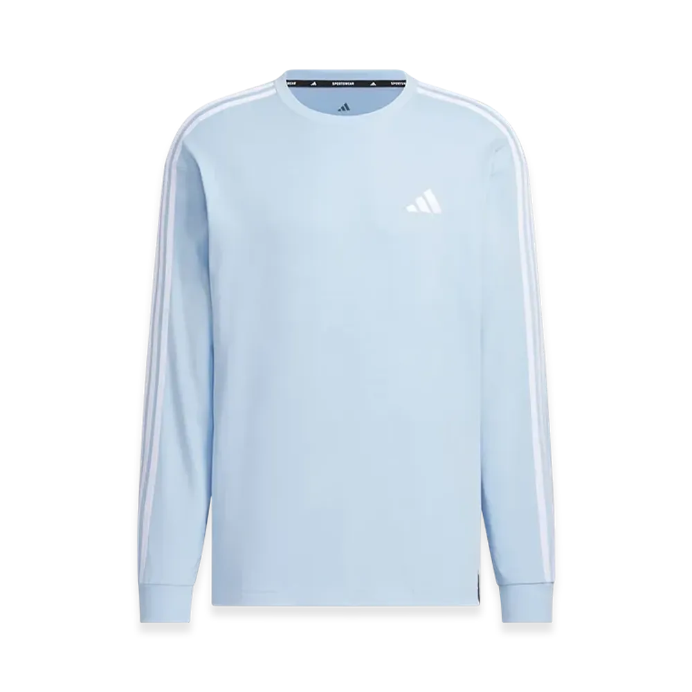adidas Essentials Plus Loose Fit Three Stripes Long Sleeve T-Shirt "Glow Blue"