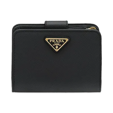 PRADA Women's Saffiano Small Wallet "Black"