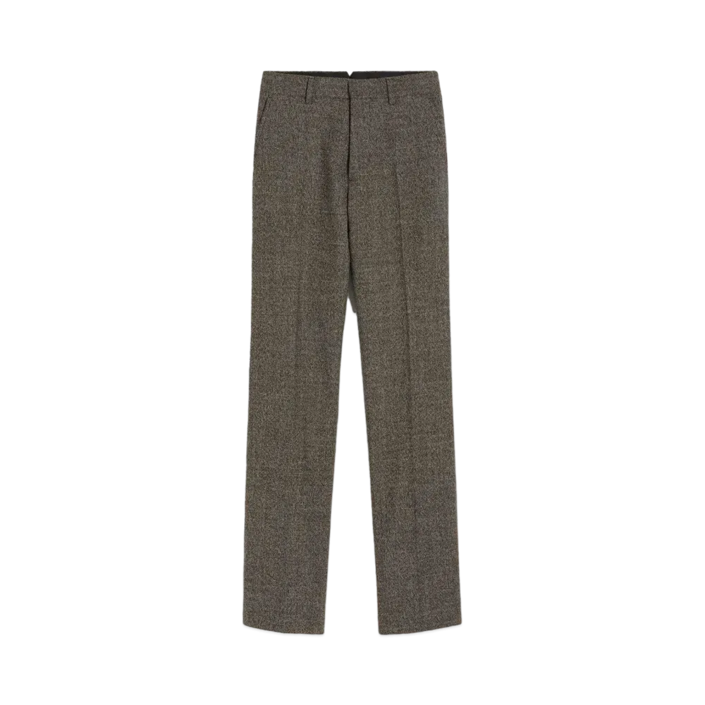 AMI PARIS Straight Fit Pants "Dark Coffee/Off White"