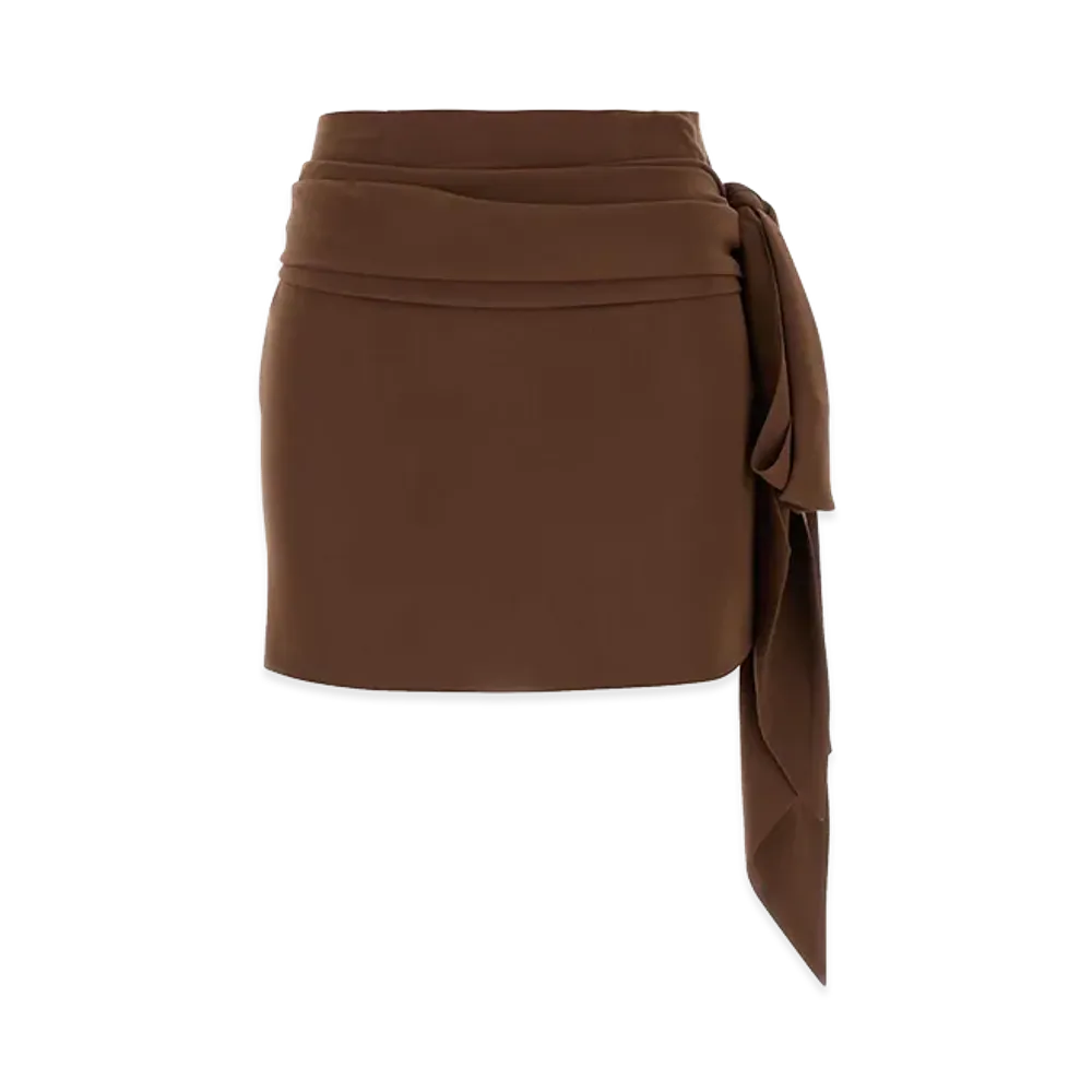 PRADA Women's Crepe Mini Skirt "Brown"