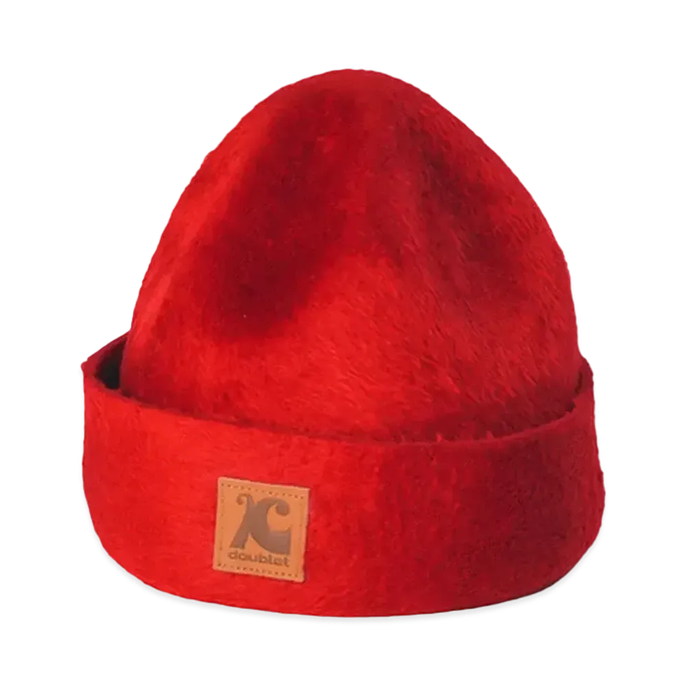 doublet x KIJIMA TAKAYUKI Leather Patch Felt Beanie "Red"