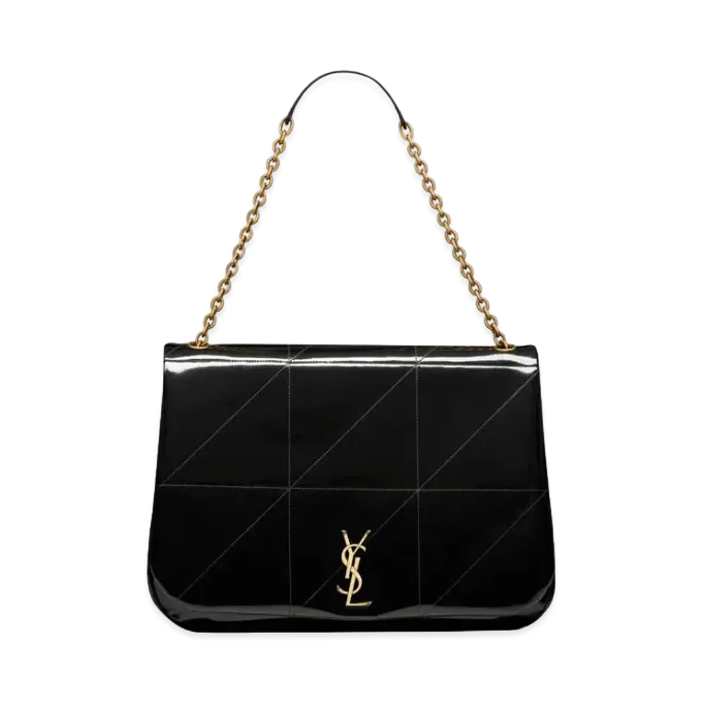 Saint Laurent Jamie 4.3 in Patent Effect Fabric "Black"