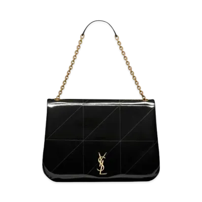 Saint Laurent Jamie 4.3 in Patent Effect Fabric "Black"