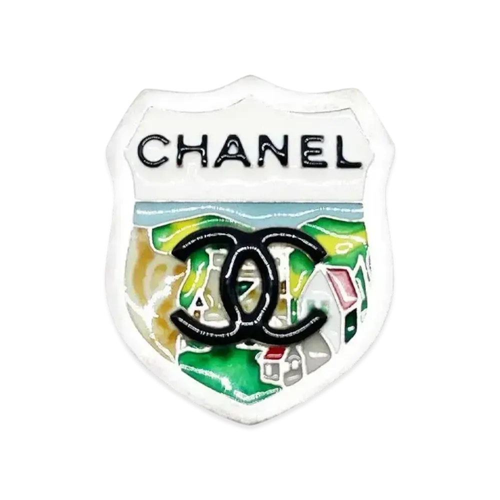 CHANEL Coat of Arms Pin in Silver Plate Metal